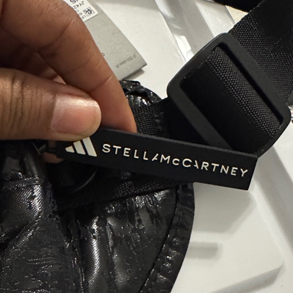 NWT ADIDAS by Stella McCartney BUMBAG SHINE crossbody bag black croc pattern OS - Picture 11 of 14